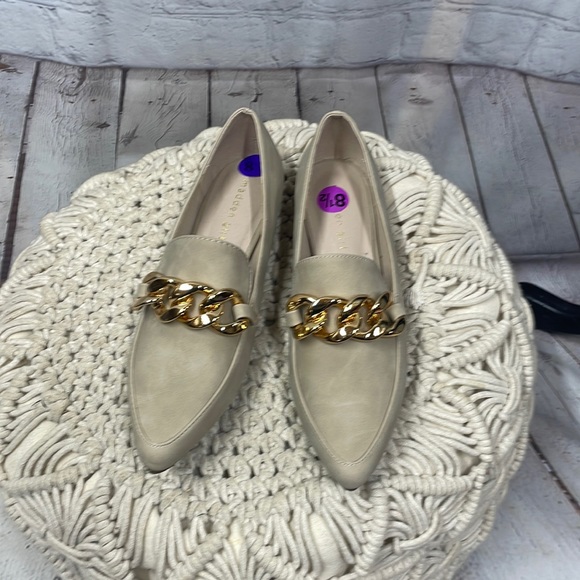Madden Girl Shoes - Madden Girl soft suede feel pointed chain detail slip on loafer 8.5